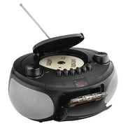 Memorex MX-BCCD50(K) AM/FM Top Loading CD and Cassette Player Blue | Portable Stereo with Programmable Memory, Auto-Stop Cassette Deck | Auxiliary Input, and Red LED Display (Black)