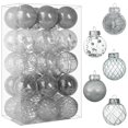 thumbnail image 1 of Adornos de Bolas Navideñas BSTDECOR Transparentes 6 cm 30 unidades Plata, 1 of 9