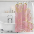 thumbnail image 4 of Pink Gold Waterproof Fabric Shower Curtain,Boho Modern Abstract Minimalist Aesthetic Flower Waterproof Fabric Shower Curtain for Bathroom Curtains Bathtubs Shower Curtains with 12 Hooks Small 36x78in, 4 of 8