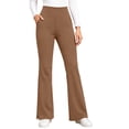 thumbnail image 2 of MOONDU Women's Fleece Lined Flare Leggings with Pockets High Waisted Thermal Warm Bootcut Yoga Pants Winter Casual Trousers 8 Colors S-XXL, 2 of 9