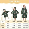 thumbnail image 4 of FORMRS Wearable Blanket Hoodie with Sleeves for Kids Cozy Flannel Sweatshirt, Green Christmas Hats, 4 of 7