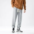 thumbnail image 2 of SWSMCLT Men's Snow Sweatpants Cotton Comfy Pants Drawstring Joggers Soft Winter Fashion Athletic Pocket Light Grey X-Large, 2 of 4