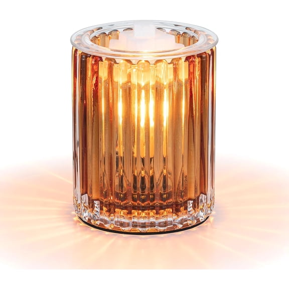 Wax Melt Warmer with Timer: Wax Melter for Scented Candle Electric Glass Candle Burner with 2 Light Bulbs Housewarming New Home Decor for Women