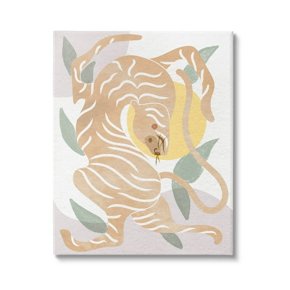Abstract Tiger Geometric Pattern Animals & Insects Graphic Art Gallery Wrapped Canvas Print Wall Art