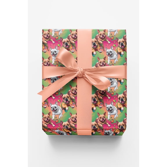 London Penny Premium Wrapping Paper - Frenchie Mod Whirl