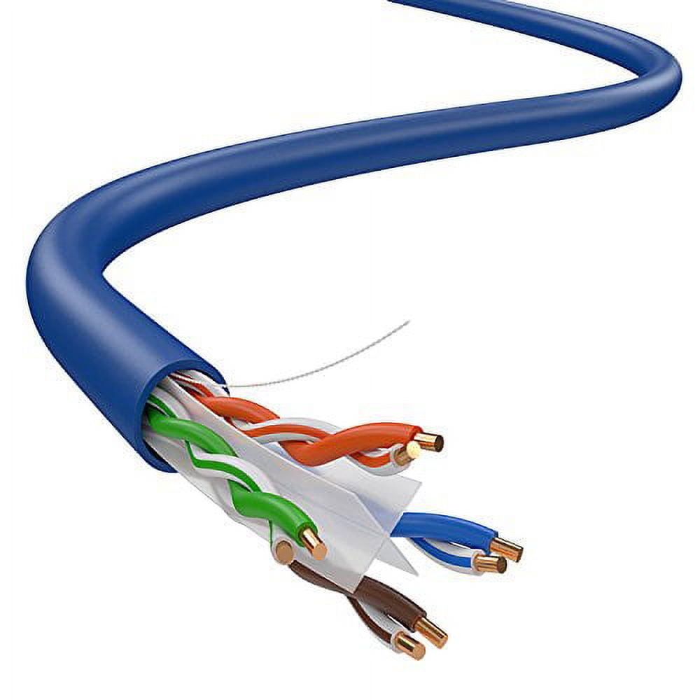 dripstone cat6 solid utp cable 23awg 1000ft lan network ethernet rj45 wire, blue