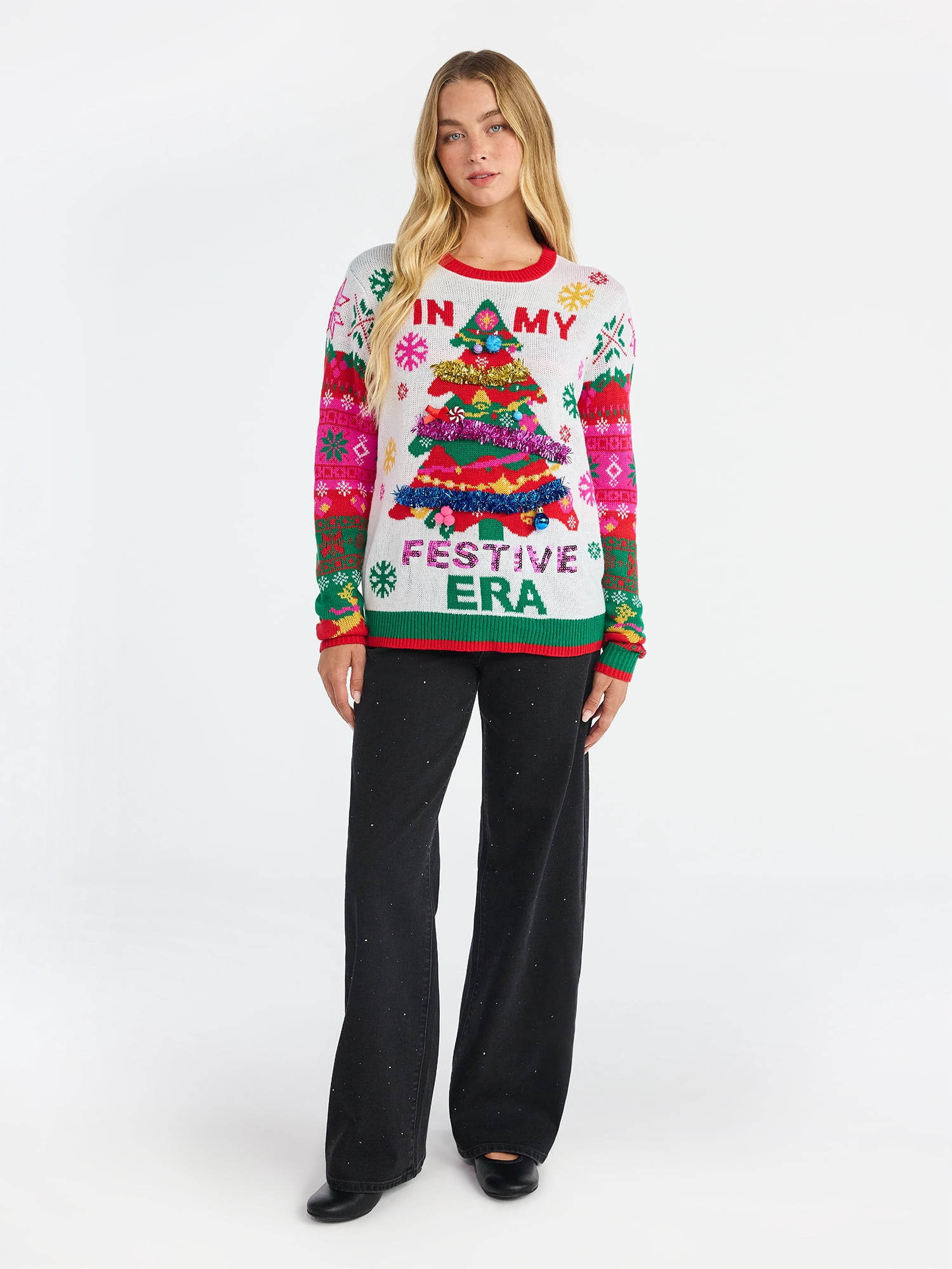 No Boundaries Christmas Sweater, Lightweight, Women's