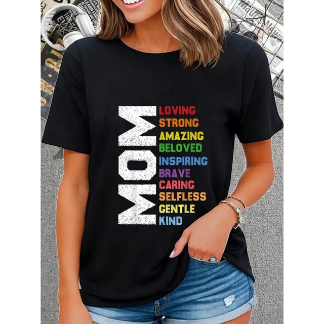 Funny Mother'S Mom Loving Strong Amazing Mother'S T-Shirt Graphic Casual Sports T-Shirt