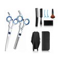 thumbnail image 1 of Kit de 10 tijeras para cortar el pelo, de acero inoxidable, profesionales, color azul, 1 of 14