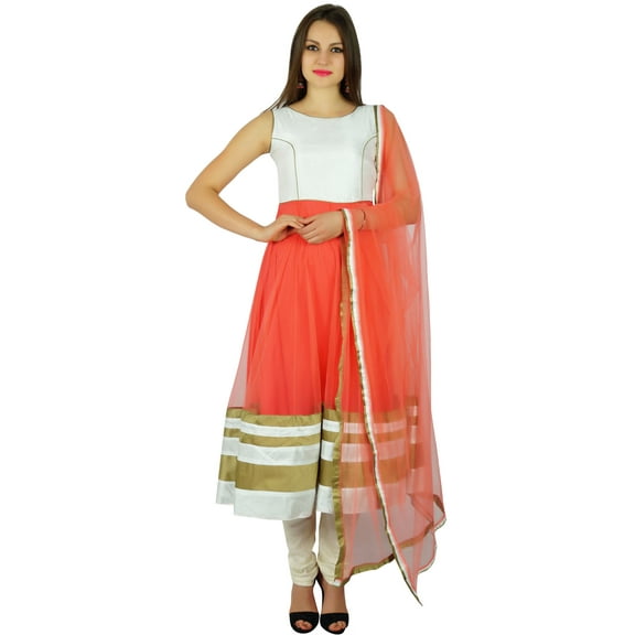 Atasi Womens Flaired Anarkali Salwaar Kameez with Dupatta Indian Custom Dress