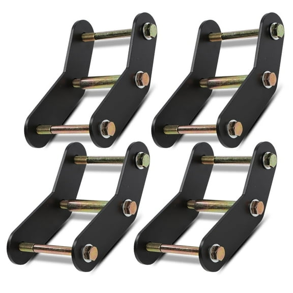 PIT66 Front & Rear 2" Shackle Relocation Lift Kit Black Fit for Jeep Wrangler YJ 1987-1995