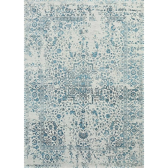 Ahgly Company Machine Washable Indoor Rectangle Industrial Modern Light Slate Gray Area Rugs, 5' x 8'