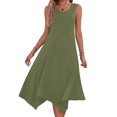thumbnail image 2 of Pantalones Cortos para Vestidos Bajos Mujeres sin Mangas Cuello Redondo Cordón Ruffle A-Line Mini Vestido Poliéster, Vestido Casual para Citas Y Fiesta, 2 of 9