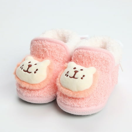 

LYCAQL Baby Shoes Baby Shoes Toddler Boots Soft Bottom Toddler Shoes Plus Velvet Thick Non Slip Large Cotton Shoes Toddler Boots Size 4 (Pink 5 )