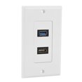 thumbnail image 1 of Ccdes HDMI USB 3.0 2 en 1 Panel de Placa Frontal de Pared Multimedia integrada-Blanco Cable No se aplica, 1 of 5