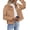 Camel, variant on Shacket Women Cropped Flannel Plaid Button Down Jacket Houndstooth Casual Fall Fashion Coats