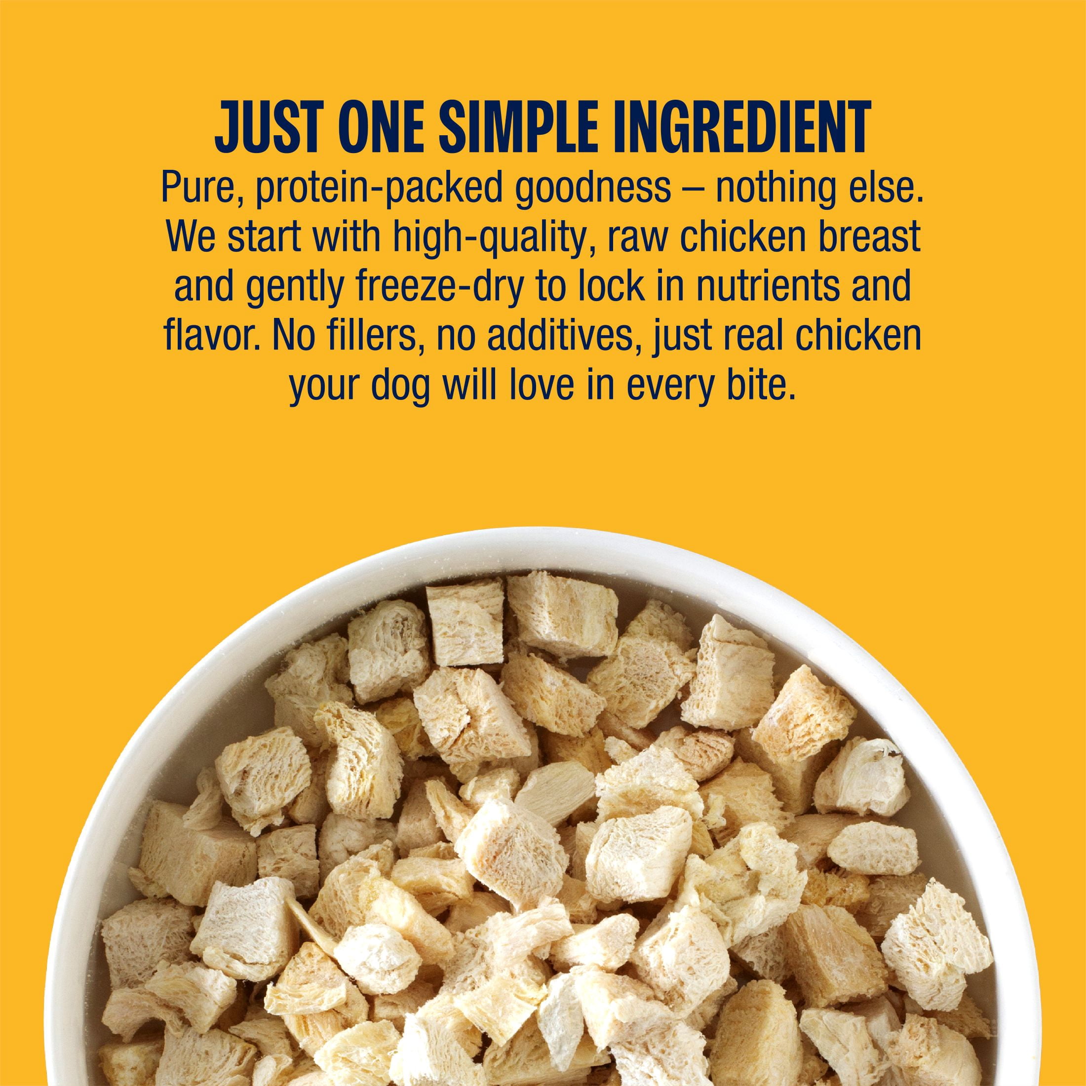 Muenster Freeze-Dried Chicken Breast Dog Treats, Single Ingredient High-Protein Dog Snacks, Grain-Free Training Treats, 3 oz Resealable Pouch