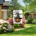 thumbnail image 5 of MIZHONA 28"x40" Burlap Halloween Spider Web Garden Flag,Double-Sided Pumpkins and Bat Outdoor Decoration, 5 of 5