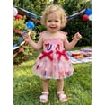 thumbnail image 6 of Baby Girl 4th Of July Outfits My First Patriotic Smocked Tulle Romper Dress American Flag Clothes, 6 of 9