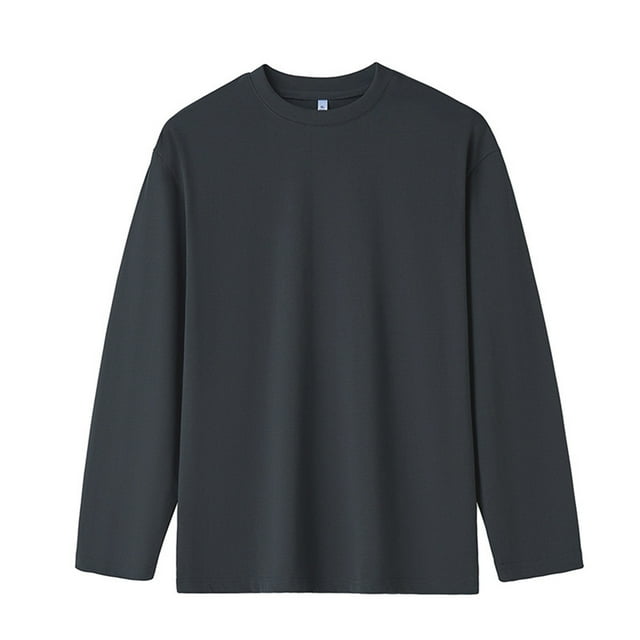 vdgthytj Big and Talls T Shirts for Men Basic Solid Color Long Sleeve Base Layer Tops Fall Winter Cozy Crewneck Undershirts