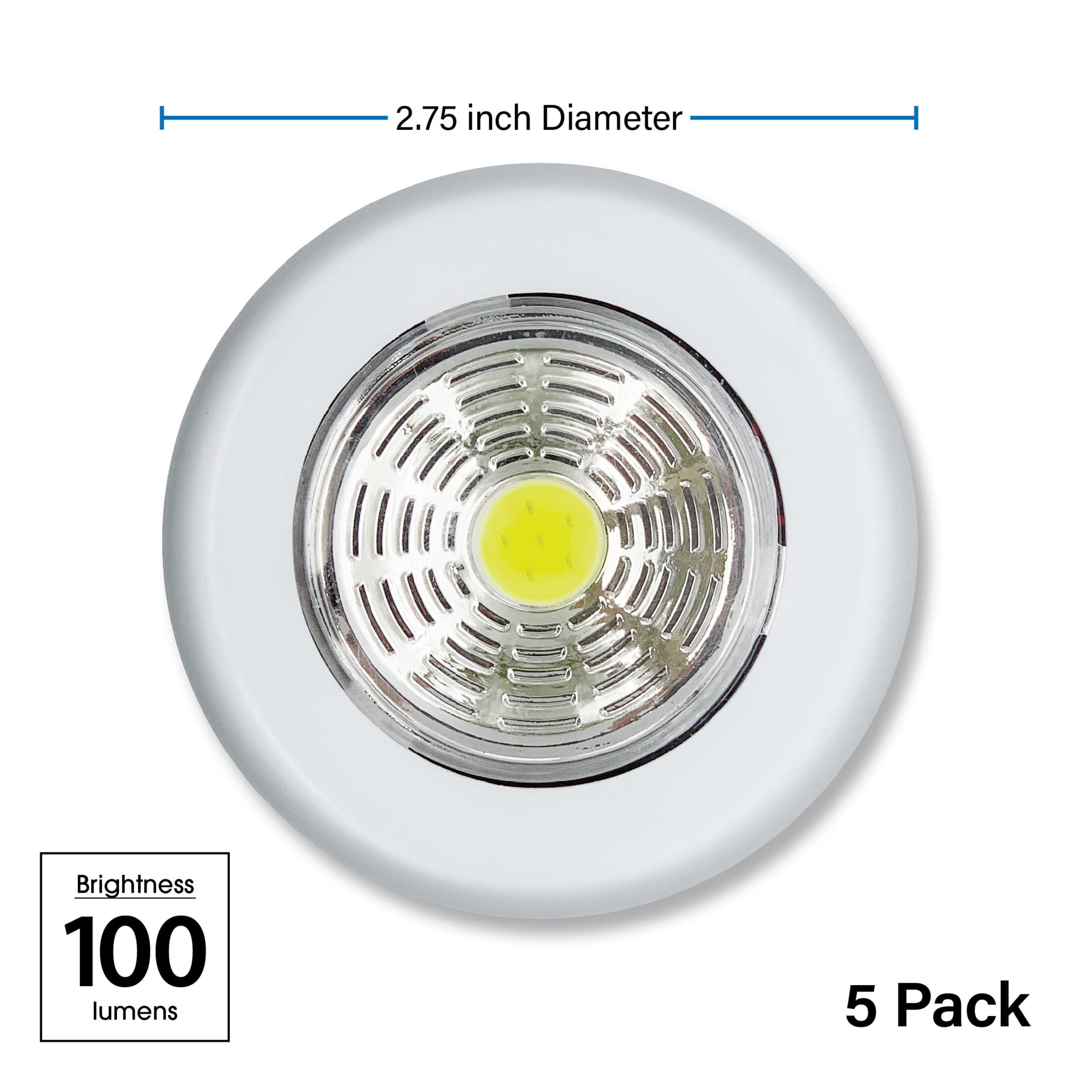 Great Value 100 Lumens Wireless LED Puck Lights - 5 Pack