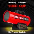 thumbnail image 2 of HEXAGO 40,000 BTU Contractor Portable Liquid Propane Gas LGP Forced Air Heater, CSA Listed, Red, Heating up to 1,000 sqft, 2 of 7