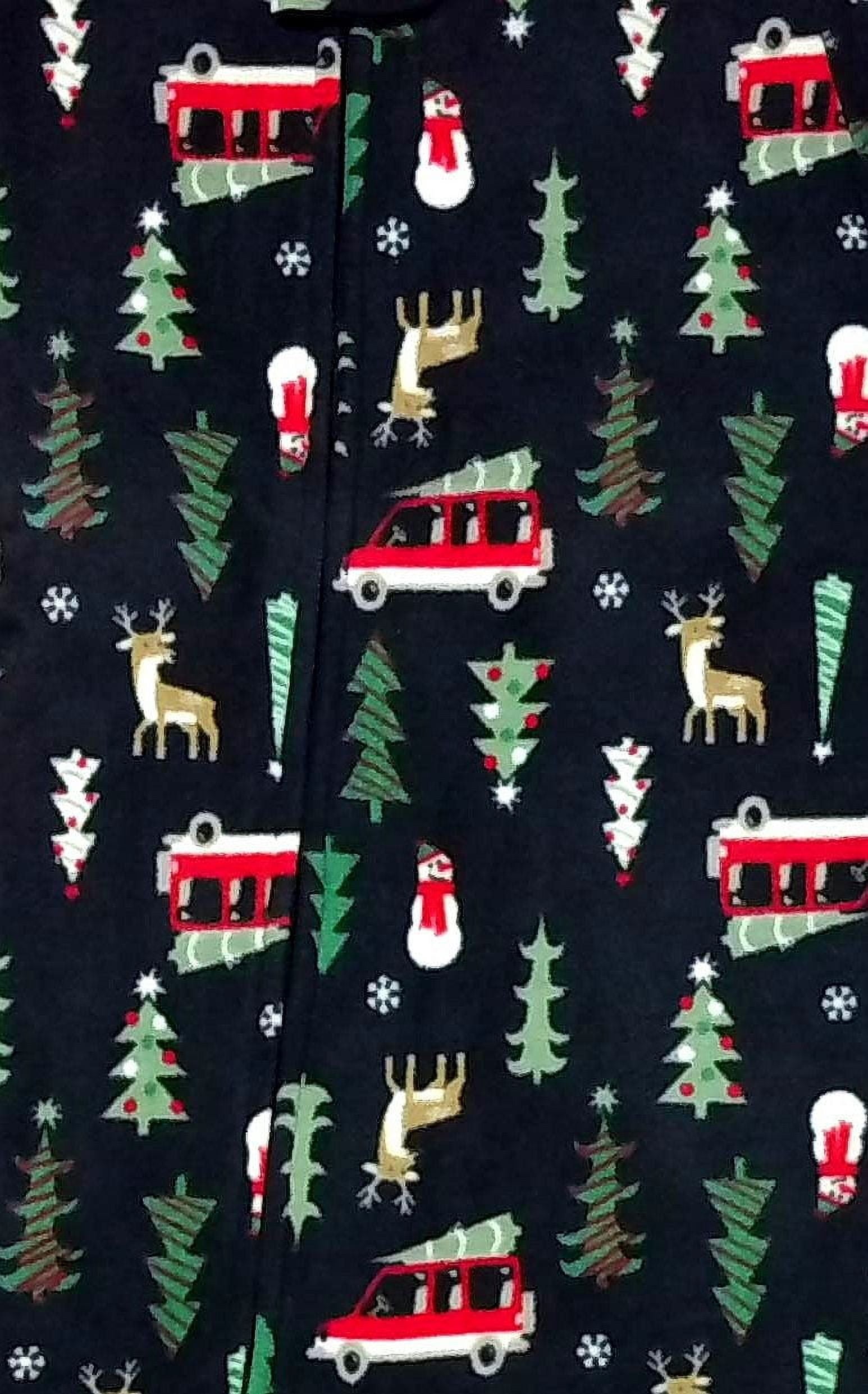 Carter's Christmas Tree, Snowman, Reindeer Fleece Footed Pajama Sleeper (Size 5T)