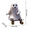 thumbnail image 3 of AKEGAMN Statue de Planche à Roulettes Halloween 8 Pouces Résine Décor Patineuse Gothique Sculpture de Table Résine avec Finition Vieillie Roues de Planche à Roulettes 8 Pouces Hauteur Étagères/bureaux base Lestée, 3 of 6