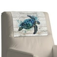 thumbnail image 7 of TSOVTHRID Sea Turtle Wood Grain Print Non Slip Recliner Headrest Protector Washable PU Leather Sofa Headrest Covers Paint Splatter Print Head Rest Cover for Sofa,Office Chair, 17x27 in, 1 PCS, 7 of 7