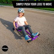 EzyRoller: Classic X - Purple - Ride-On Scooter, Cambering Motion, Pedal Free Cart, Hand Brakes, Extendable Frame, 154lb Capacity, Kids Ages 4+