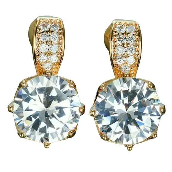 DESIGNICE Elegant 18K Yellow Gold Plated Drop Earrings Cubic Zirconia Women Jewelry