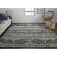 thumbnail image 2 of 4' X 6' Gray Blue and Ivory Wool Floral Hand Knotted Area Rug, 2 of 6