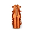 thumbnail image 2 of BLISSFUL STEP Women's Shoes Strappy Roman Block Heel Sandals Orange 7, 2 of 7