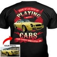 thumbnail image 3 of Muscle Car Personalized T-shirt, classic car custom photo t-shirt,father's day Xmas gift for car guys ,Lucky men still play with cars classic car t-shirt (CA9), 3 of 4