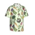 thumbnail image 2 of Hawaiian Shirt For Men, Asparagus Print Vegetable Mens Button Down Short Sleeve Shirt, Summer Beach Shirts For Men, 2 of 2