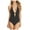 Black - blackslinkyribbed, variant on Tavik Womens Emme One Piece Halter Top Swimsuit, Blue, Medium
