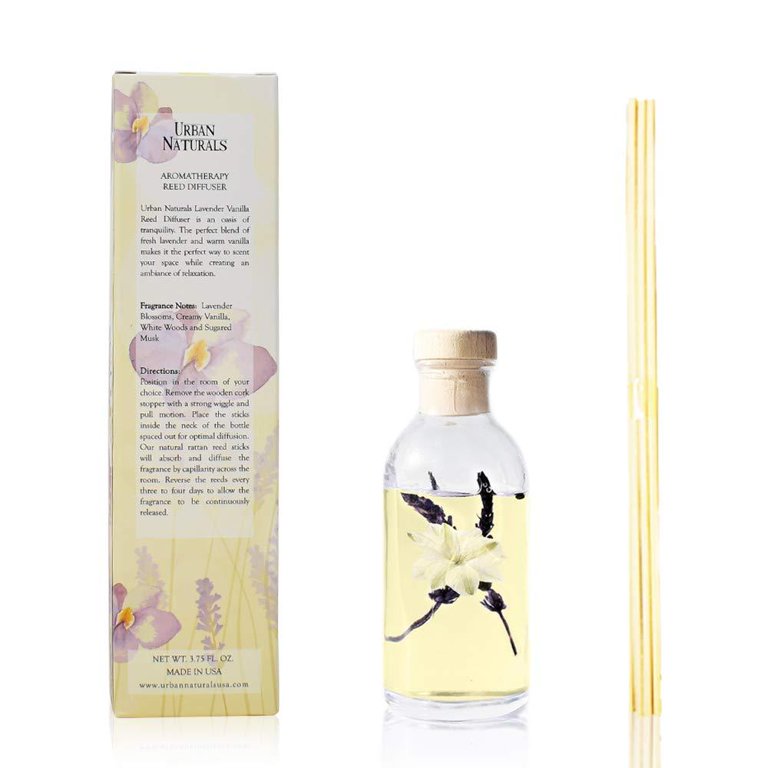 Urban Naturals Lavender Vanilla Essential Oil Aromatherapy Reed Diffuser Set No. 24