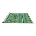 thumbnail image 2 of Ahgly Company Machine Washable Indoor Square Abstract Turquoise Blue Modern Area Rugs, 7' Square, 2 of 4