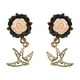 thumbnail image 4 of 1 par de pendientes colgantes de gorrión de aleación de bronce vintage Rosa 10mm, 4 of 7