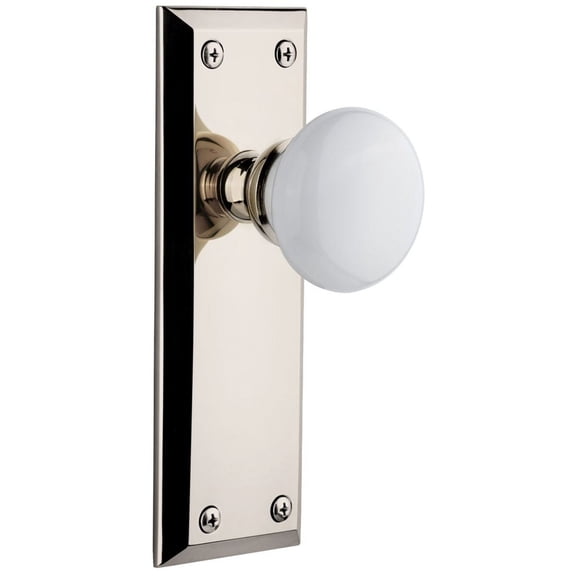 Grandeur Favhyd_Psg_234 Fifth Avenue Solid Brass Rose Passage Door Knob Set - Nickel