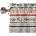 thumbnail image 5 of Boho Indian Kitchen Curtain 2 Panels Tiers Curtains 24 Inch Length, Southwest African Traditional Geometric Stripes Curtains Rod Pocket Window Drapes Cafe Curtains 27.5x24, 5 of 5