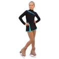thumbnail image 2 of IceDress Figure Skating Dress-Thermal - Lasso(Black with Mint), 2 of 4