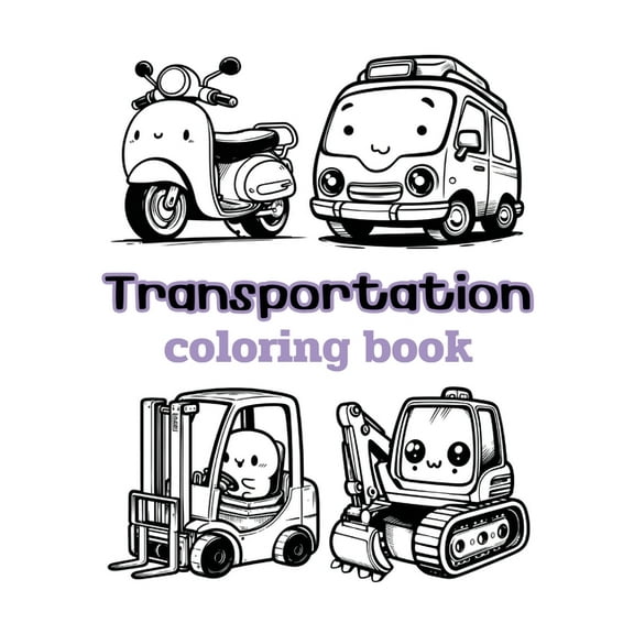 Transportation coloring book: Children's coloring pages   word search puzzles, (Paperback)