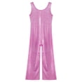 thumbnail image 3 of Alvivi Kids Girls Metallic Gymnastics Leotards Sleeveless Stage Performance Bell-Bottomed Bodysuit Hot Pink 5-6, 3 of 5