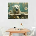 thumbnail image 3 of Nawypu  Polar Bear Vintage Tub Canvas Wall Art, 3 of 5