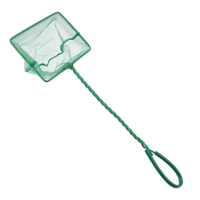 Herwey Portable Green Square Aquarium Fishbowl Fishing Landing Net Floating Objects Clean Tools, Fishing Landing Tool, Goldfish Net