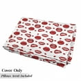 thumbnail image 5 of Vintage Floor Pillow Lounger Cover, Various Women Lip Forms in Several Gestures Sad Nervous Happy Female Print, Nap Mat Printed Fabric Case for 5 Pillows, 88" x 36", Vermilion and White, by Ambesonne, 5 of 5