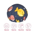 thumbnail image 3 of Yiaed Cute Puffer Fish Print Reusable Shower Cap & Bath Cap & Lined, Oversized Waterproof Shower Caps Designed for all Hair Lengths, 3 of 7