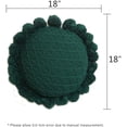 thumbnail image 4 of Acrylic Knitted Round Throw Pillow Knitting Bohemian Circular Cushion Pillow with Knit Handmade Pompoms Decorative Dark Green, Diameter 18inches, 4 of 5