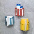 thumbnail image 4 of Tunhigl No-Drill Toilet Paper Holder with Storage Rack for Bathroom Holds Paper Towels Toilet Paper Shaving Essentials Self-Adhesive Wall Mount Organizer for Renters RV Small Spaces Red, 4 of 5